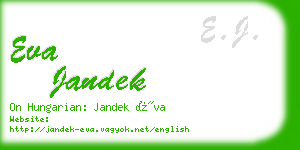 eva jandek business card